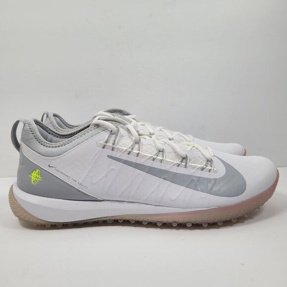 Nike Alpha Huarache 7 Pro TF Lax Men's White Gray Shoes CJ0235-101 US Sz 13 NWB - Picture 3 of 9